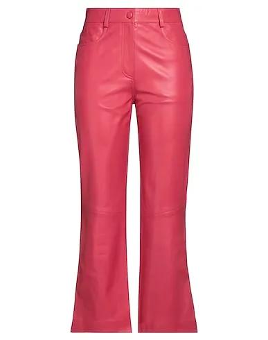 Pastel pink Leather Casual pants