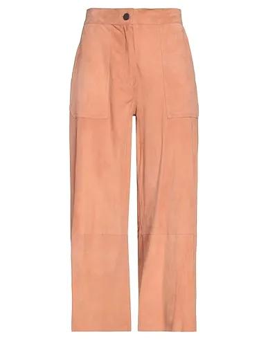 Pastel pink Leather Cropped pants & culottes