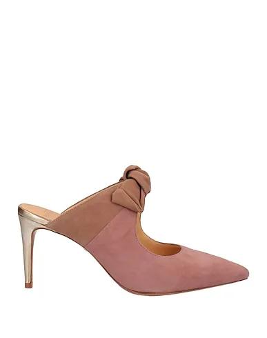 Pastel pink Leather Mules and clogs