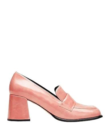 Pastel pink Loafers PATENT LEATHER HEELED LOAFER
