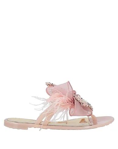 Pastel pink Organza Flip flops