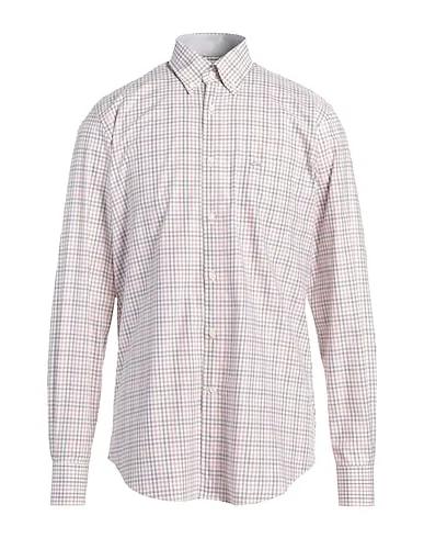 Pastel pink Plain weave Checked shirt
