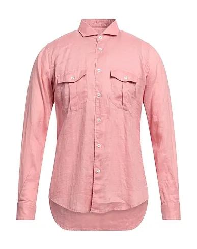 Pastel pink Plain weave Linen shirt