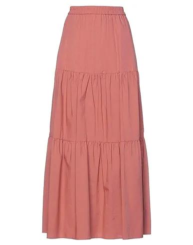 Pastel pink Plain weave Maxi Skirts