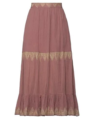Pastel pink Plain weave Maxi Skirts