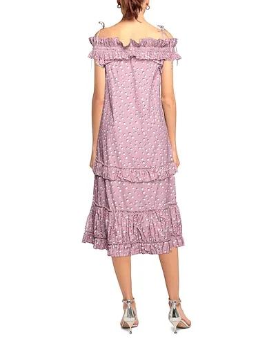 Pastel pink Plain weave Midi dress