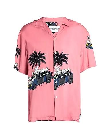 Pastel pink Plain weave Patterned shirt NO PARKING SHIRT