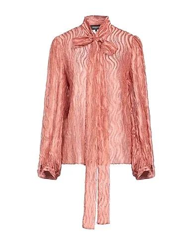 Pastel pink Plain weave Shirts & blouses with bow