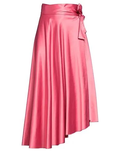 Pastel pink Satin Midi skirt
