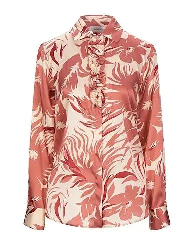 Pastel pink Satin Patterned shirts & blouses