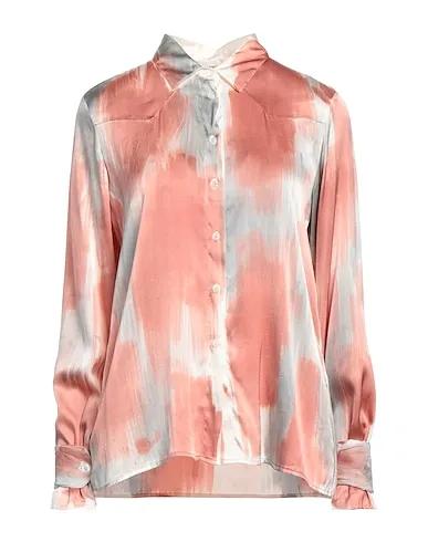 Pastel pink Satin Patterned shirts & blouses
