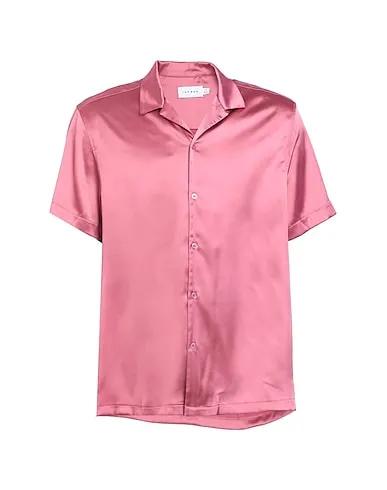 Pastel pink Satin Solid color shirt