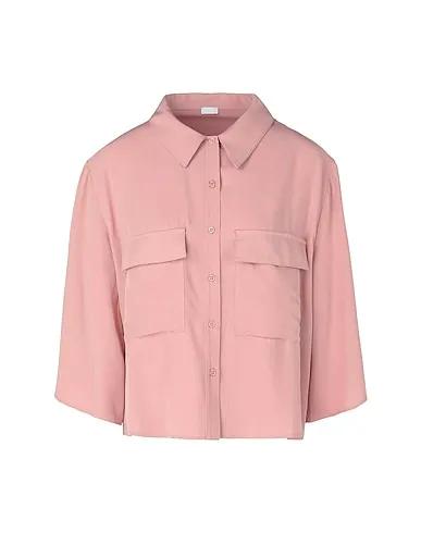 Pastel pink Solid color shirts & blouses OVERSIZED RESORT SHIRT W/POCKETS
