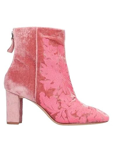 Pastel pink Velvet Ankle boot