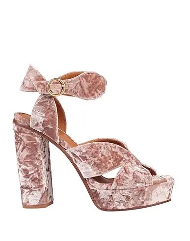 Pastel pink Velvet Sandals