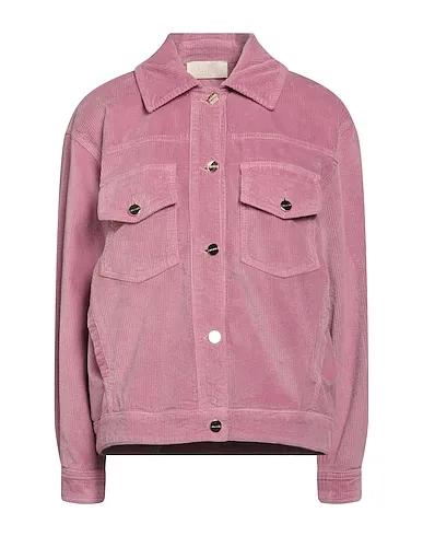 Pastel pink Velvet Solid color shirts & blouses