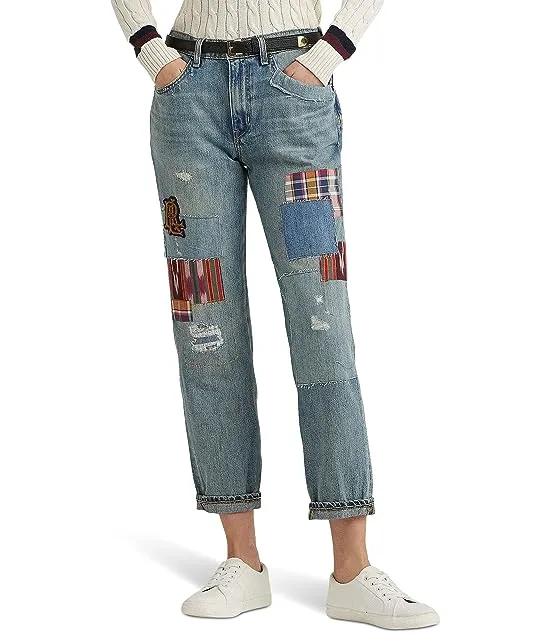 Patchwork Relaxed Tapered Jeans in Skye Wash