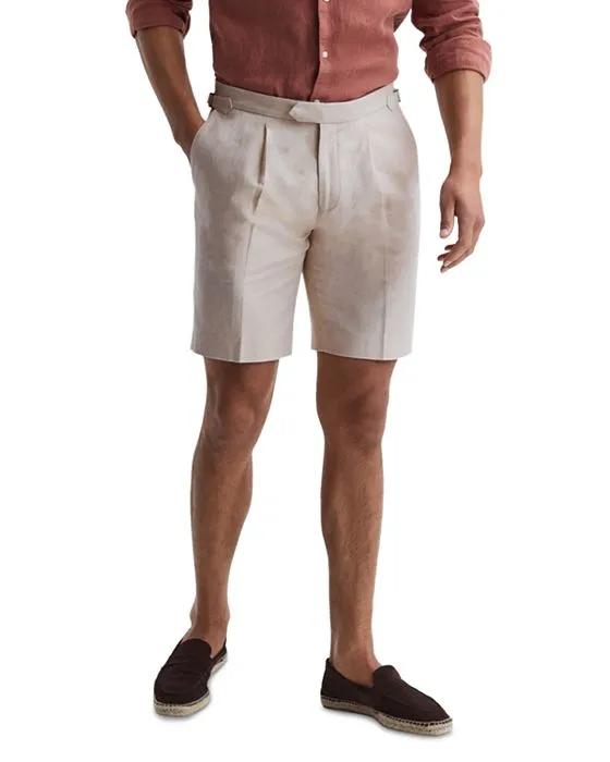 Path Cotton & Linen Regular Fit Pleated Shorts 