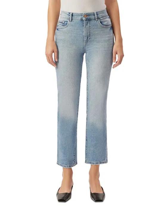 Patti High Rise Straight Leg Jeans in Reef