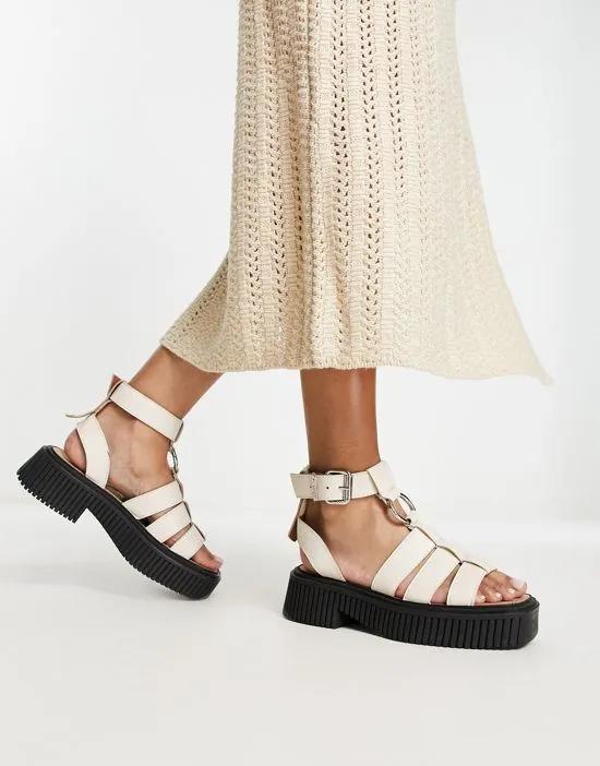 Paxton chunky sandals in rice leather