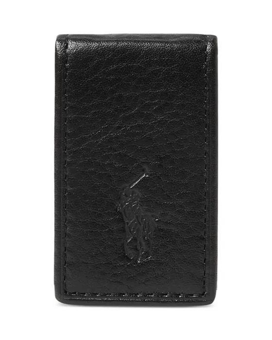 Pebbled Leather Money Clip