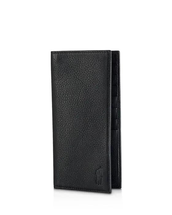 Pebbled Leather Narrow Wallet