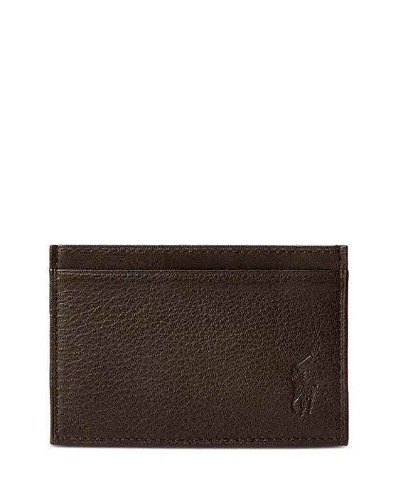 Pebbled Leather Slim Card Case 