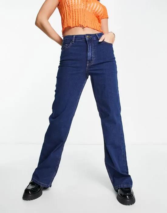 Peggy high waisted wide leg jeans in dark blue