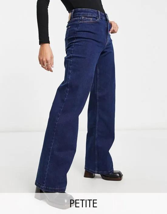 Peggy high waisted wide leg jeans in dark blue