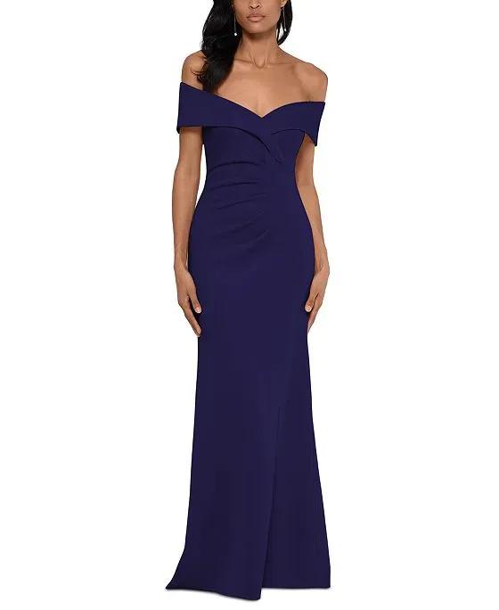 Off-The-Shoulder Ruched Gown