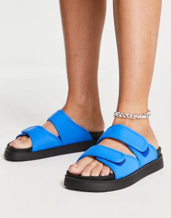 Penelope velcro footbed sandal in blue