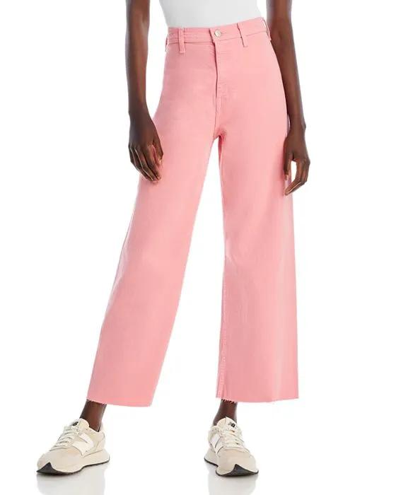Penny High Rise Wide Leg Crop Jeans in Flamingo
