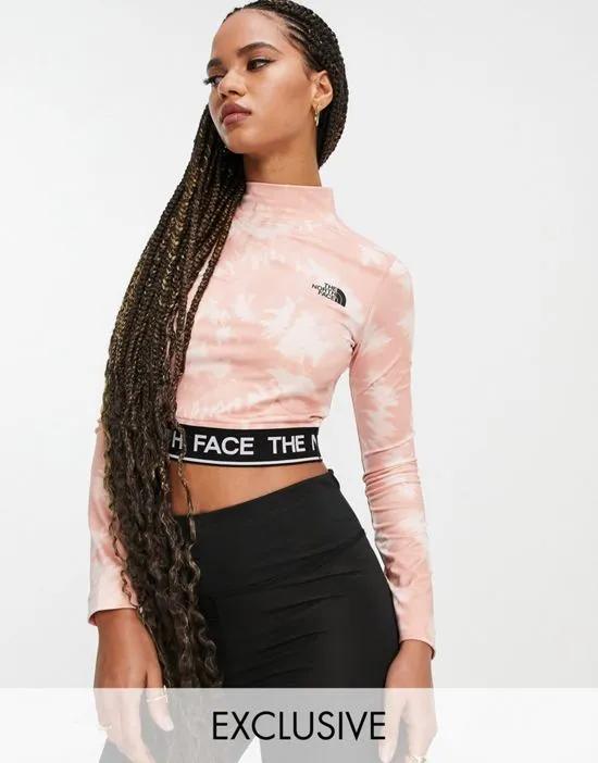 Perf cropped long sleeve t-shirt in pink Exclusive at ASOS