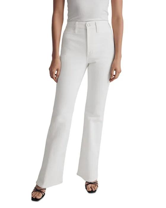 Perfect Vintage High Rise Flare Jeans in Tile White