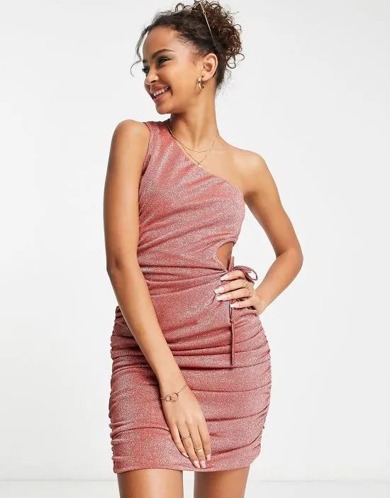 Peta cut out ruched dress in pink