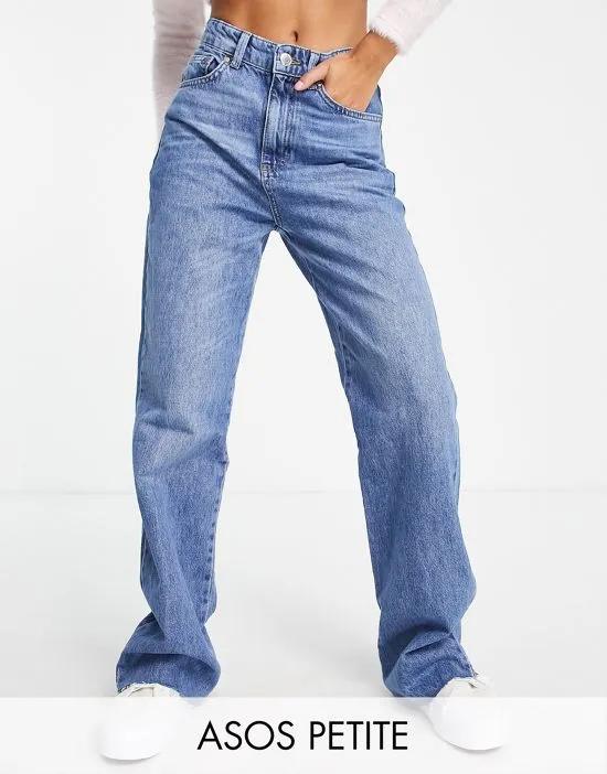 Petite 90s dad jeans in medium blue