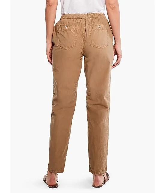 Petite Cotton Poplin Relaxed Ankle Pants