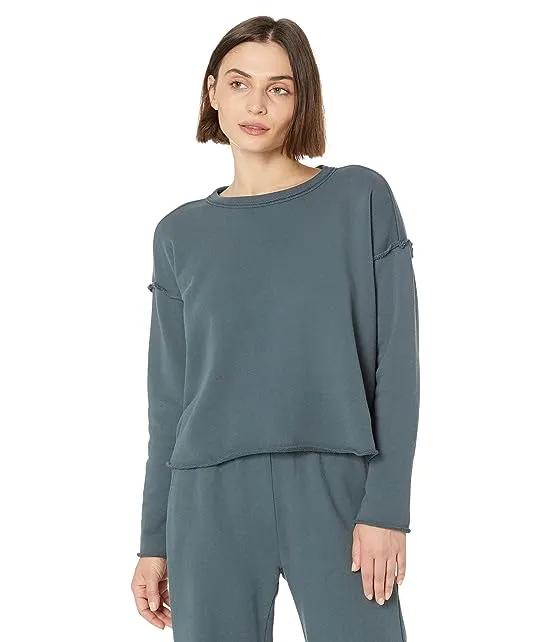Petite Crew Neck Box Top in Organic Cotton French Terry