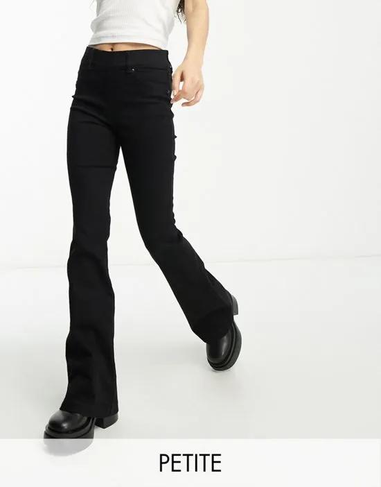 Petite flared jeans in black