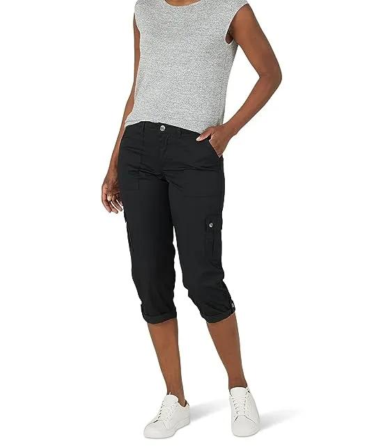 Petite Flex-To-Go Cargo Capris Relaxed Fit Mid-Rise