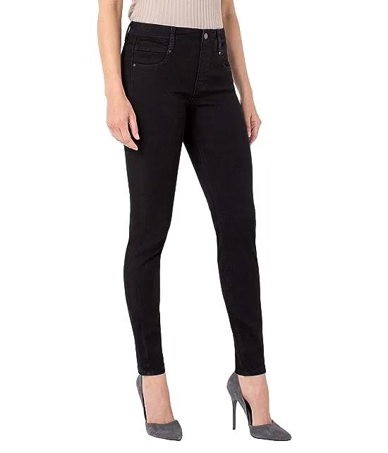 Petite Gia Glider Pull-On Skinny Jeans in Black Rinse