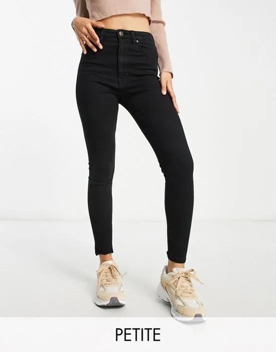 Petite high waist skinny jean in black