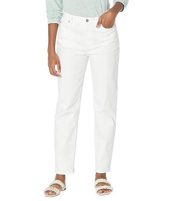 Petite High-Waisted Slim Full Length Jeans in White