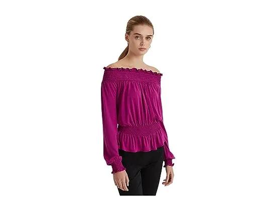 Petite Jersey Off-the-Shoulder Top