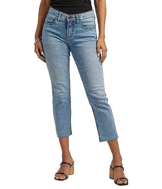 Petite Ruby Mid-Rise Straight Cropped Jeans