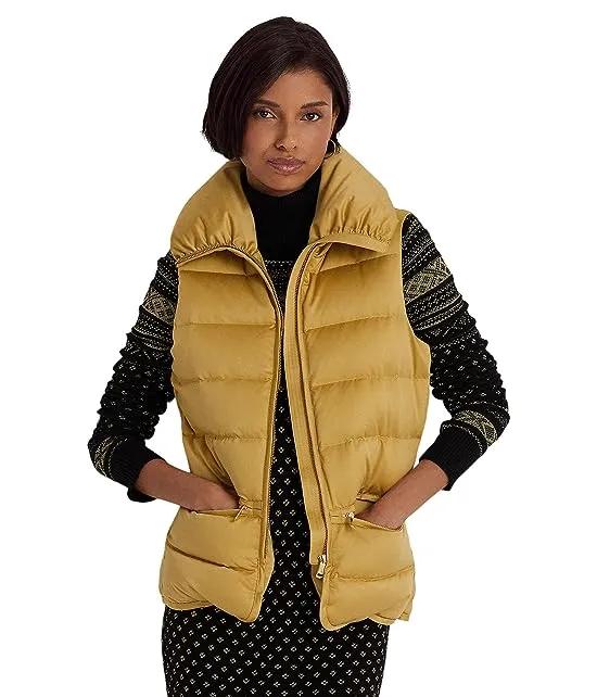 Petite Satin Quilted Down Vest