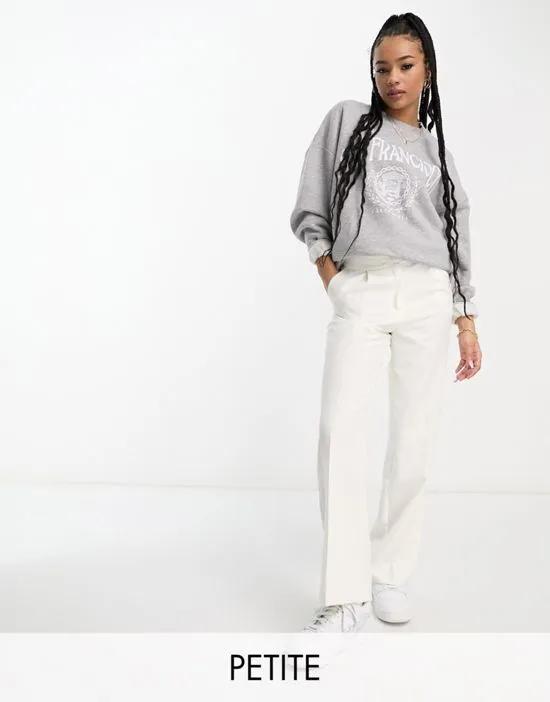 Petite slouchy dad pant in ivory
