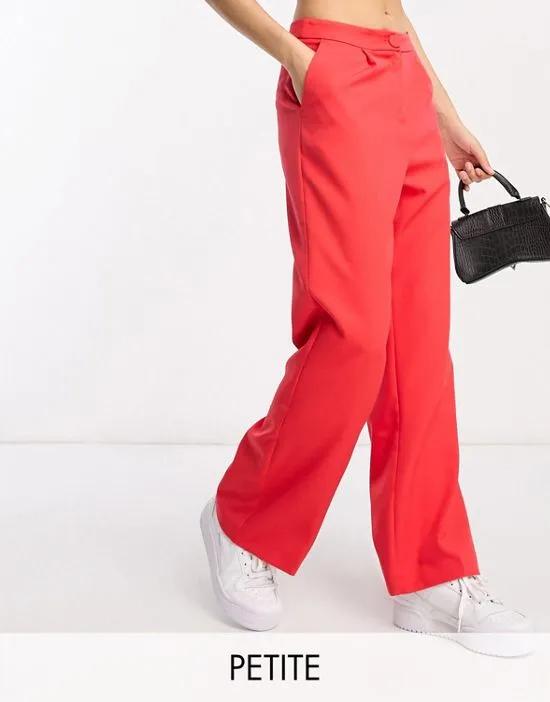 Petite slouchy dad pants in red