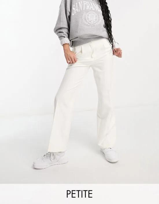 Petite slouchy straight leg dad pant in ivory