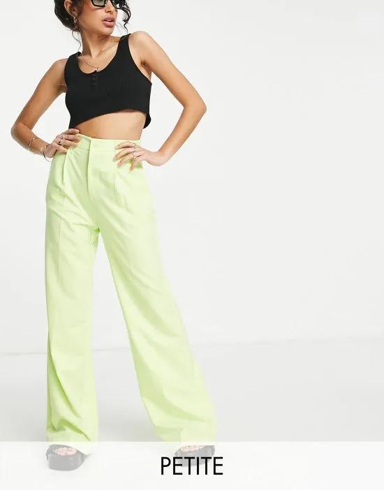 Petite tailored pants in green